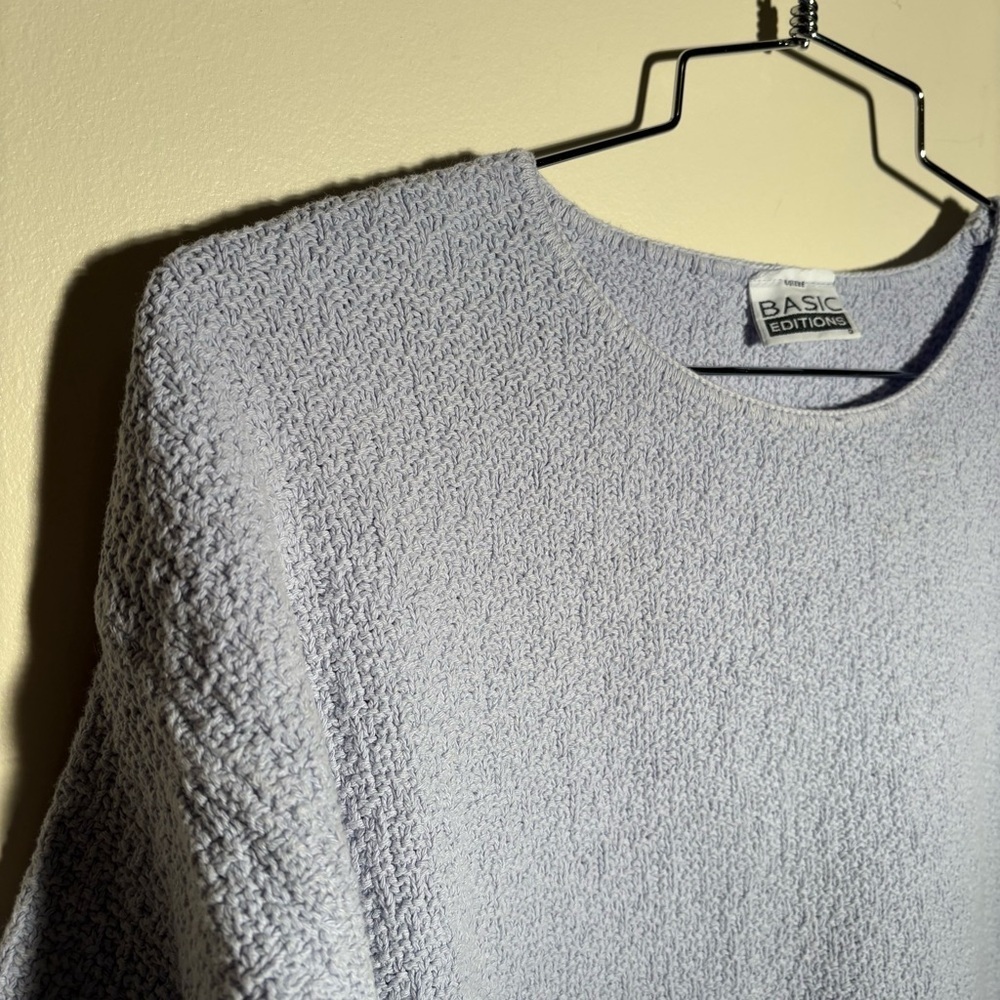 Vintage Basic Editions Light Periwinkle Cotton Sw… - image 3